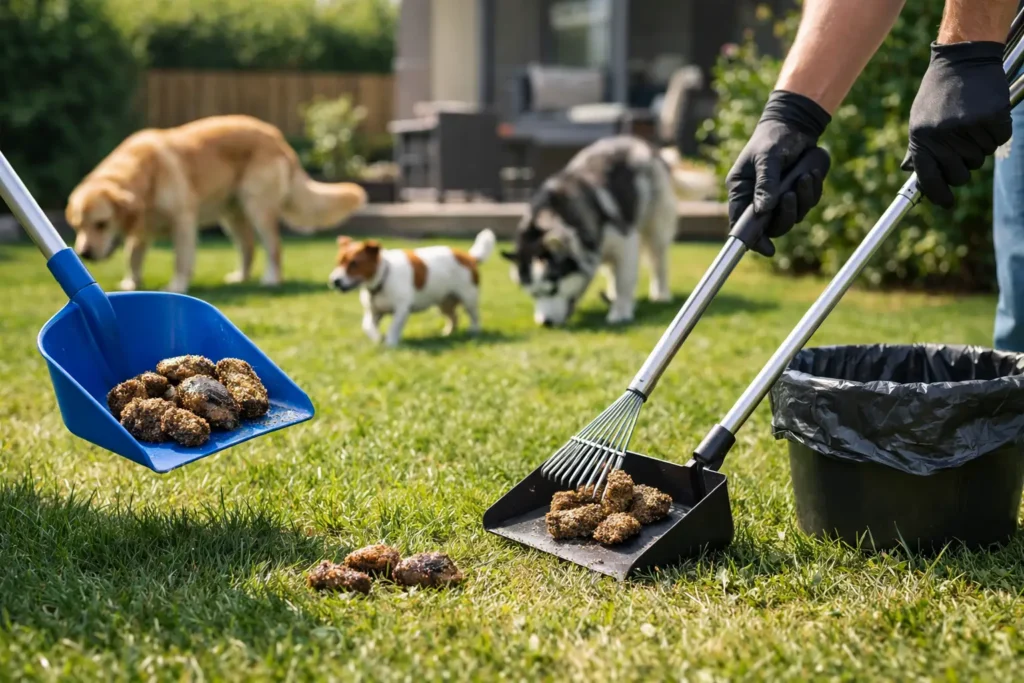 Multiple Dog Poop Removal for Cleaner Yards